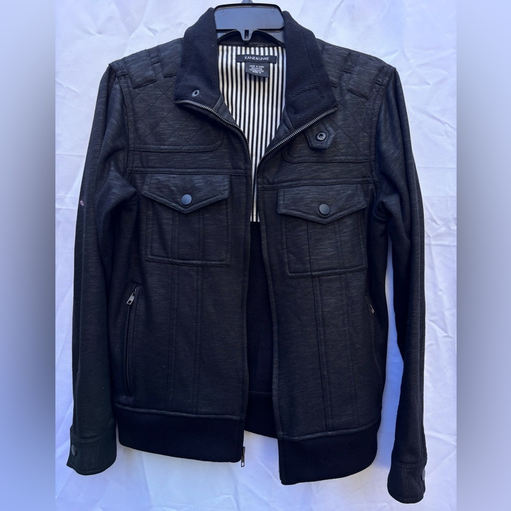 Kane&Unke Black (dark Gray) Jacket Size S snap closure
